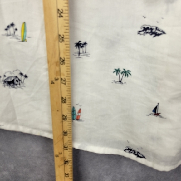 chaps easy care mens surf button up Cotton Coast Beachy Summer shirt Size M - Picture 7 of 10